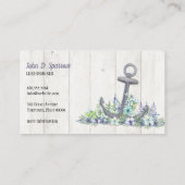 Nautical Floral Anchor Visitekaartje (Achterkant)