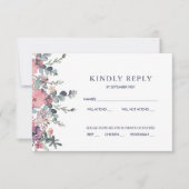 Nautical Floral Anchor Wedding RSVP Kaart (Voorkant)