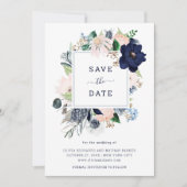 Nautical Floral and Stripes | Save The Date (Voorkant)
