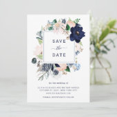 Nautical Floral and Stripes | Save The Date (Staand voorkant)