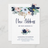 Nautical Floral | Nieuwe aankondiging adreswijzigi (Voorkant / Achterkant)