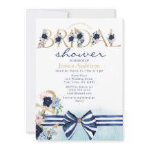 Nautical Floral Royal Blue en Gold Vrijgezellenfee