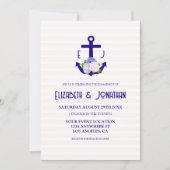 Nautical Floral Stripes Engagement Party Kaart (Voorkant)