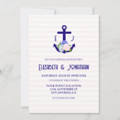 Nautical Floral Stripes Rehearsal Dinner Kaart (Voorkant)