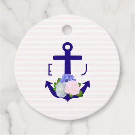 Nautical Floral Stripes Wedding Bedankjes Labels