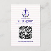 Nautical Floral Stripes Wedding Details Informatiekaartje (Voorkant)
