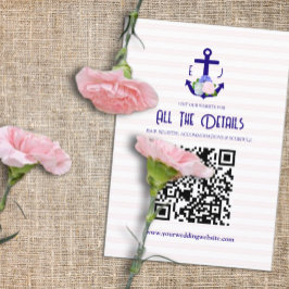 Nautical Floral Stripes Wedding Details Informatiekaartje