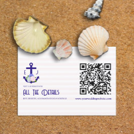 Nautical Floral Stripes Wedding Details Informatiekaartje