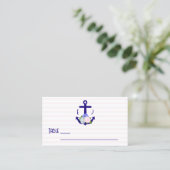Nautical Floral Stripes Wedding Plaatskaartje (Staand voorkant)