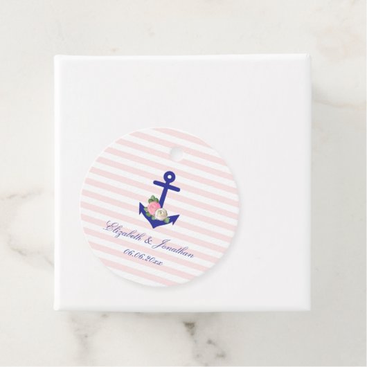 Nautical Floral Summer Wedding Bedankjes Labels (In situ)