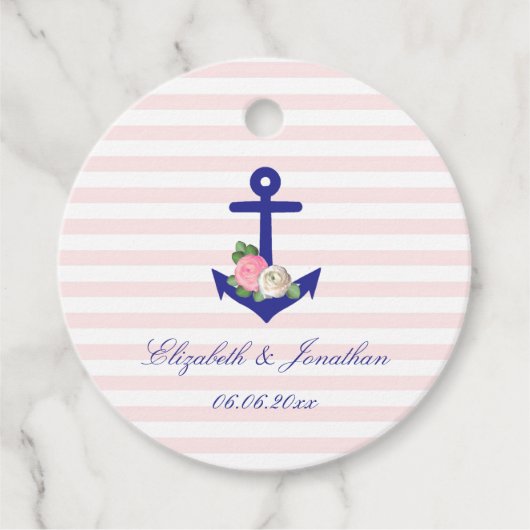 Nautical Floral Summer Wedding Bedankjes Labels (Voorkant)