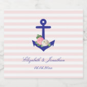 Nautical Floral Summer Wedding Bier Etiket (Enkel label)