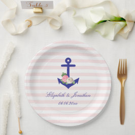 Nautical Floral Summer Wedding Papieren Bordje