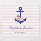 Nautical Floral Summer Wedding Sparkling Wijnetiket (Enkel label)