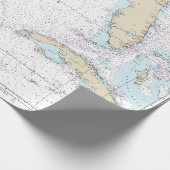 Nautical Florida Golf van Mexico Mariner's Grafiek Cadeaupapier (Hoek)