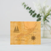  Nautical Florida Keys Map Briefkaart (Staand voorkant)