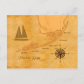  Nautical Florida Keys Map Briefkaart (Voorkant)