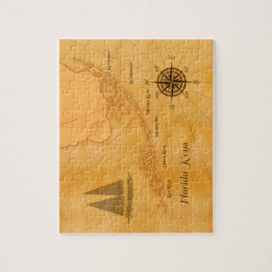  Nautical Florida Keys Map Legpuzzel (Verticaal)