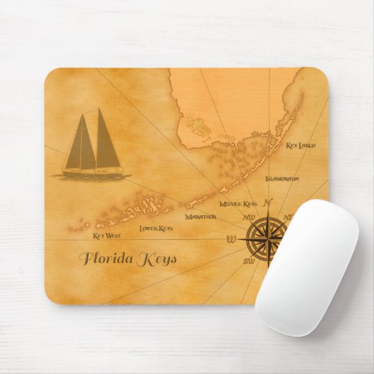  Nautical Florida Keys Map Muismat (Met muis)