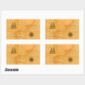  Nautical Florida Keys Map Rechthoekige Sticker (Vel)