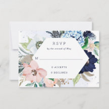 Nautical Flowers Navy Blue en Blush Pink Wedding