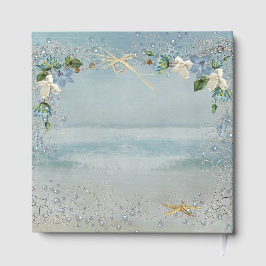 Nautical Flowers on Net Wedding Gastenboek (Achterkant)