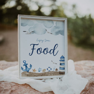 Nautical Food Baby shower Sign Poster