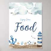Nautical Food Baby shower Sign Poster (Voorkant)