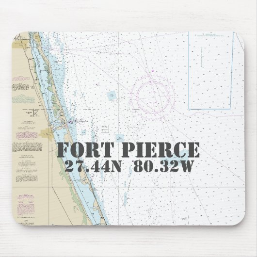 Nautical Fort Pierce Florida Latitude Longitude Muismat (Voorkant)