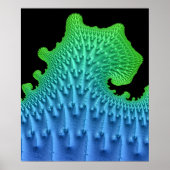 Nautical Fractal Wave Artsy Beach House Wall Poster (Voorkant)