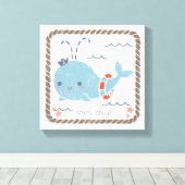 Nautical Friends - Whale Canvas Afdruk (Insitu (Houten vloer))