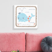 Nautical Friends - Whale Canvas Afdruk (Insitu (Woonkamer))