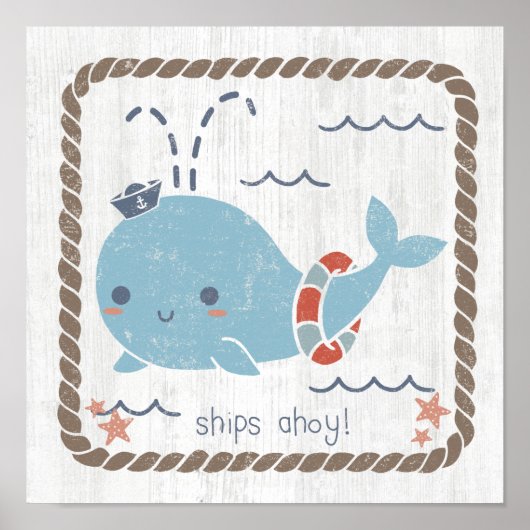 Nautical Friends - Whale Poster (Voorkant)
