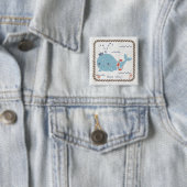 Nautical Friends - Whale Vierkante Button 5,1 Cm (In situ)