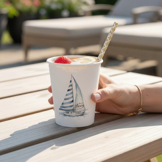 Nautical fun  "Nauti-Bouy" Sailboat baby shower Papieren Bekers