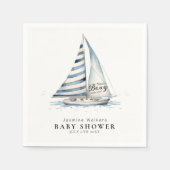Nautical fun  "Nauti-Bouy" Sailboat baby shower Servet (Voorkant)