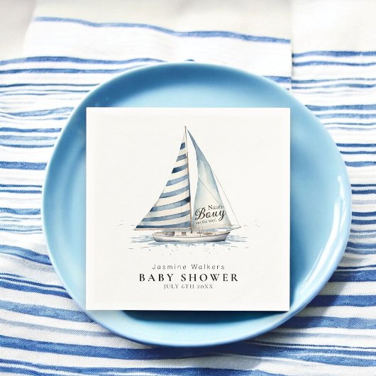 Nautical fun  "Nauti-Bouy" Sailboat baby shower Servet