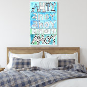 Nautical Fun Whimsical Letters Blue Canvas Afdruk (Insitu (Slaapkamer))