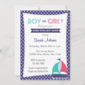 Nautical Gender onthulling Baby shower Uitnodiging (Voorkant)