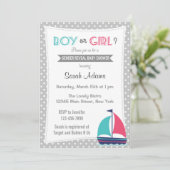 Nautical Gender Reopenbaart partijuitnodiging Neut Kaart (Staand voorkant)