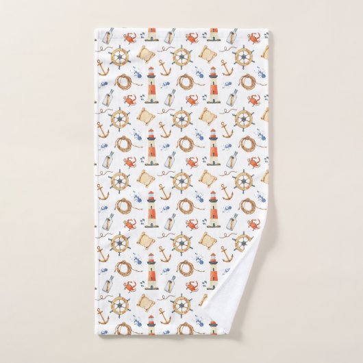 Nautical Gepersonaliseerd Name Navy Blue Bad Handdoek (Handdoek)