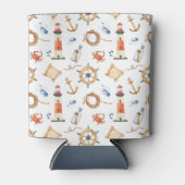 Nautical Gepersonaliseerd Name Navy Blue Blikjeskoeler (Voorkant)