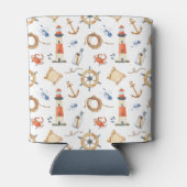 Nautical Gepersonaliseerd Name Navy Blue Blikjeskoeler (Achterkant)