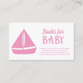 Nautical Girl Baby shower Boeken voor Baby Informatiekaartje (Voorkant)