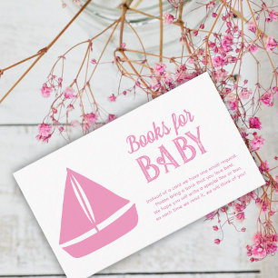 Nautical Girl Baby shower Boeken voor Baby Informatiekaartje