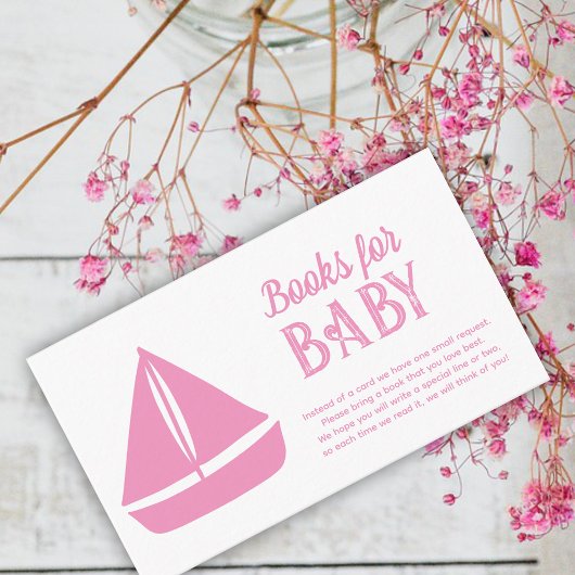 Nautical Girl Baby shower Boeken voor Baby Informatiekaartje