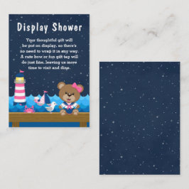 Nautical Girl Beer Pink and Navy Display Shower Informatiekaartje
