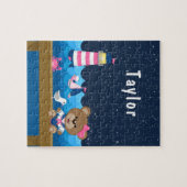 Nautical Girl Beer Pink and Navy Legpuzzel (Horizontaal)