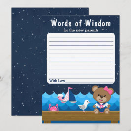 Nautical Girl Beer Pink and Navy Words of Wisdom Kaart