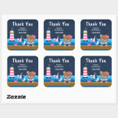 Nautical Girl Beer Pink Birthday Party Dank je Vierkante Sticker (Vel)